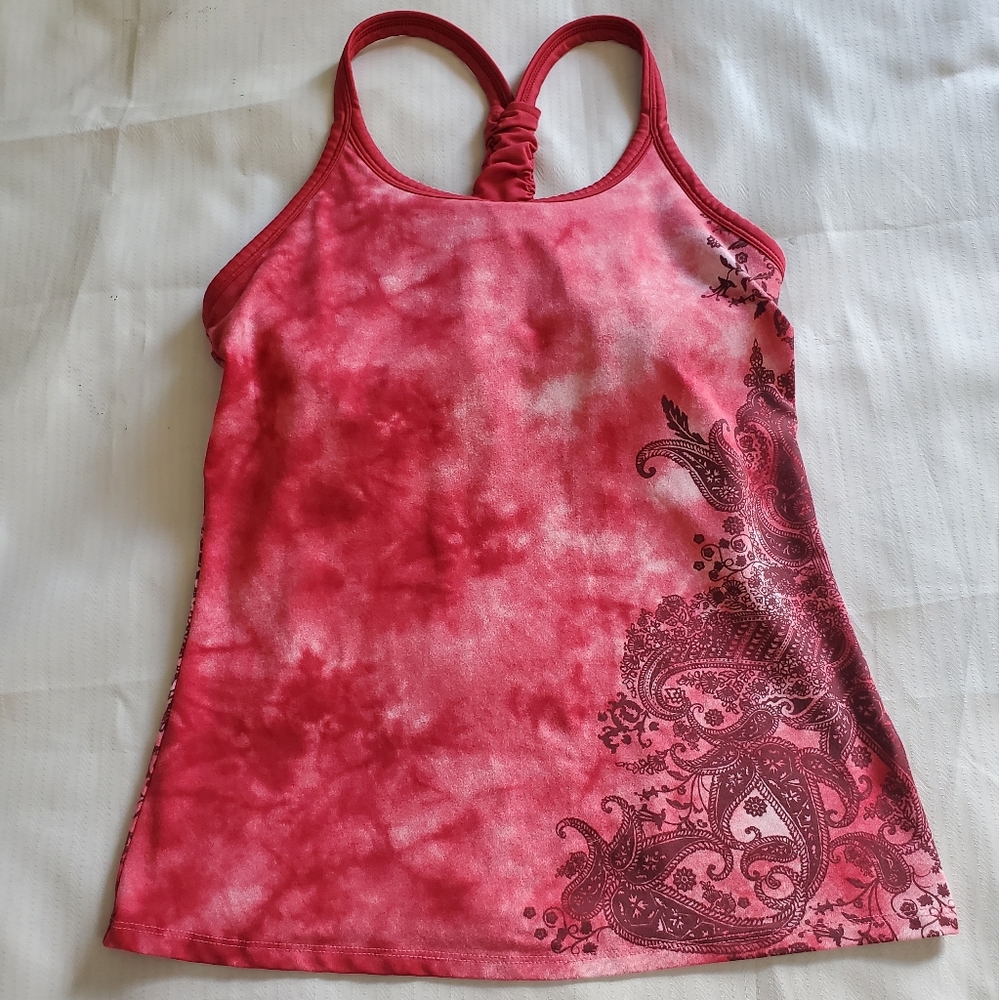Athleta red tie dye Sporty Tank Top